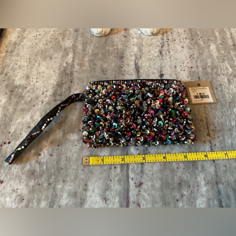 Solid beaded mini bag NWT